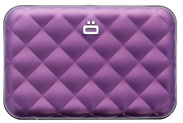 Ögon Quilted Button Purple creditcardhouder
