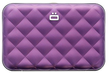 Ögon Quilted Button Purple creditcardhouder