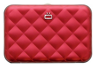 Ögon Quilted Button Red creditcardhouder